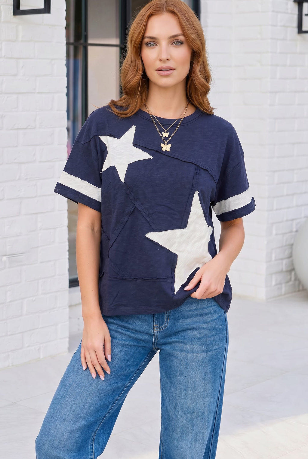 Star Power Navy Varsity Tee