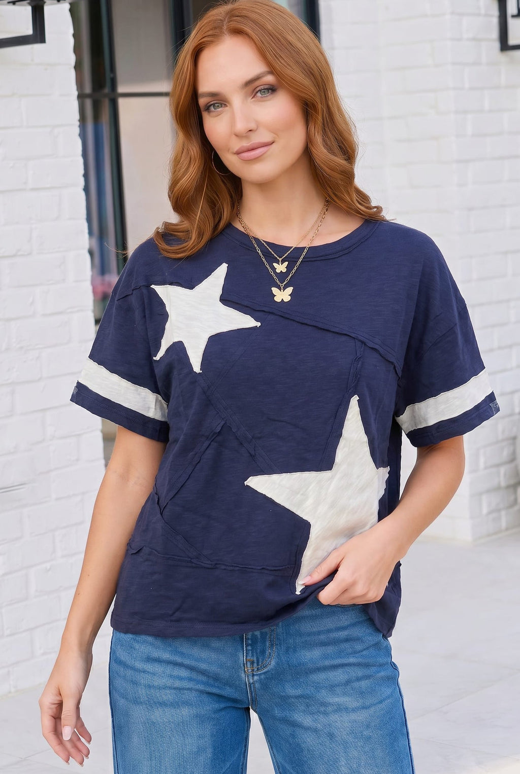 Star Power Navy Varsity Tee