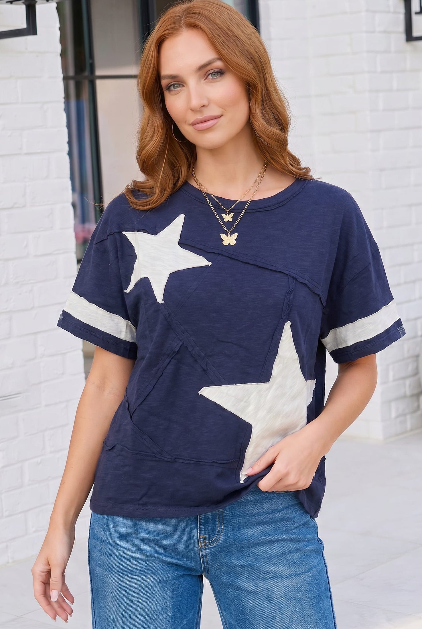 Star Power Navy Varsity Tee