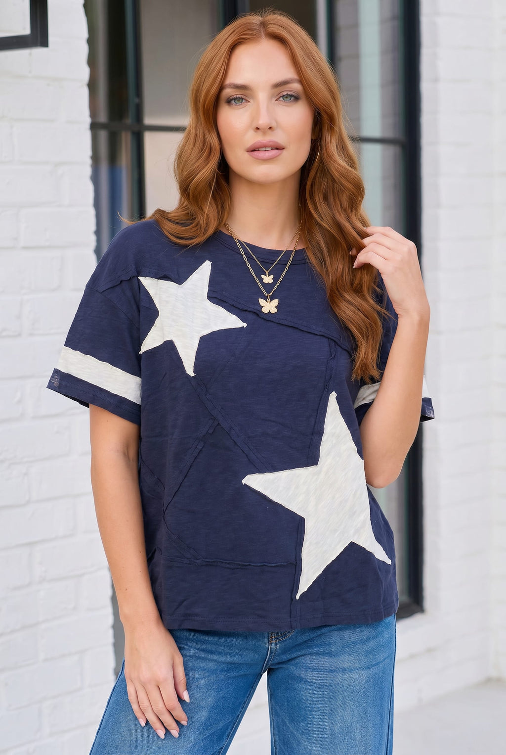 Star Power Navy Varsity Tee
