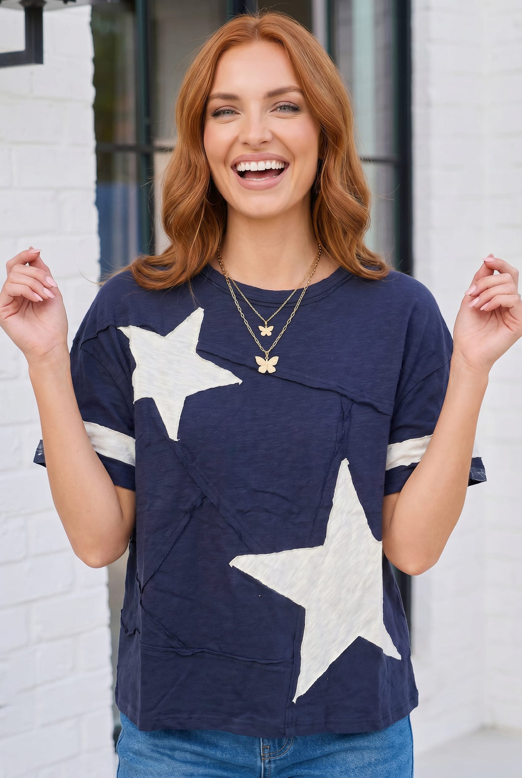 Star Power Navy Varsity Tee