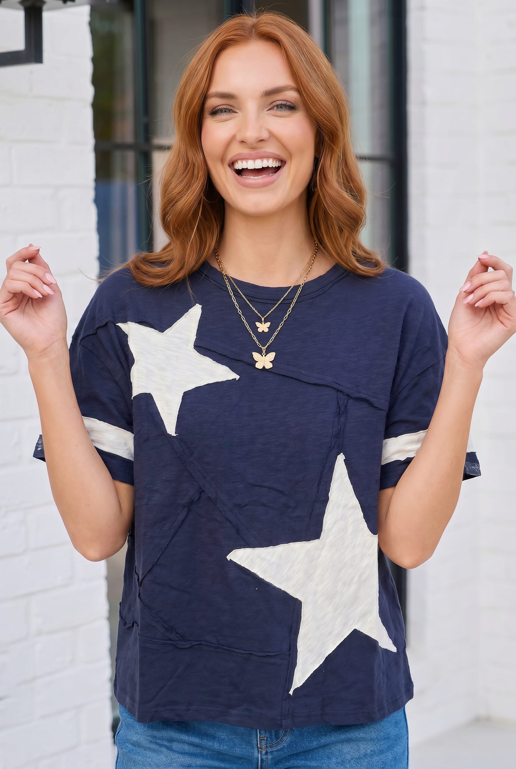 Star Power Navy Varsity Tee