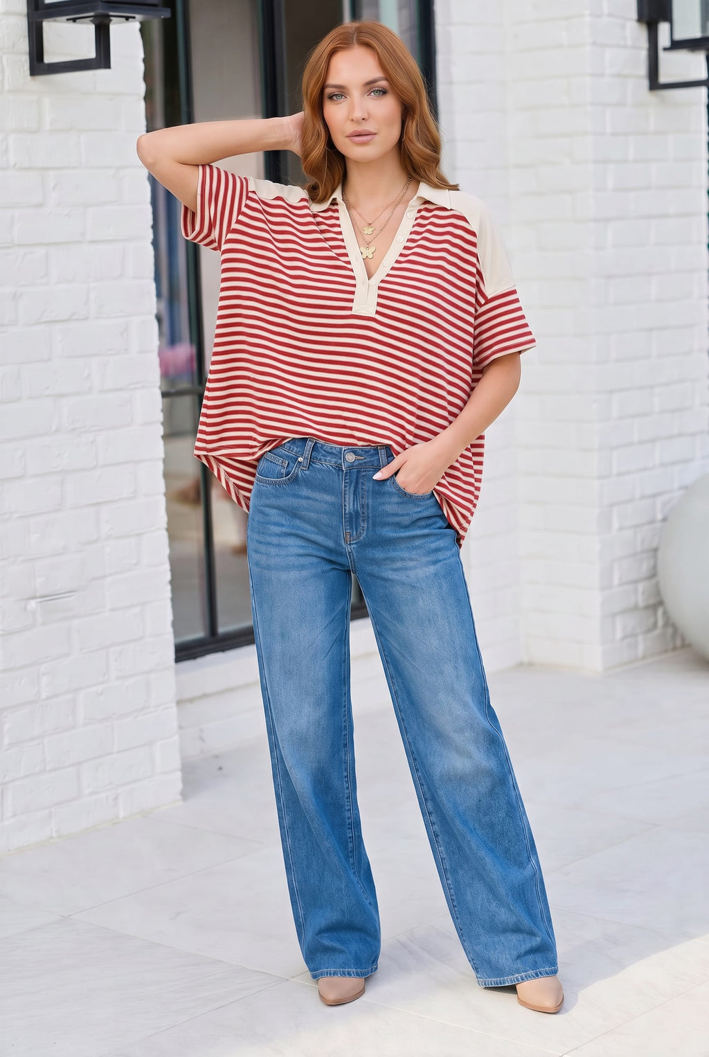 Shark Bite Color Block Top