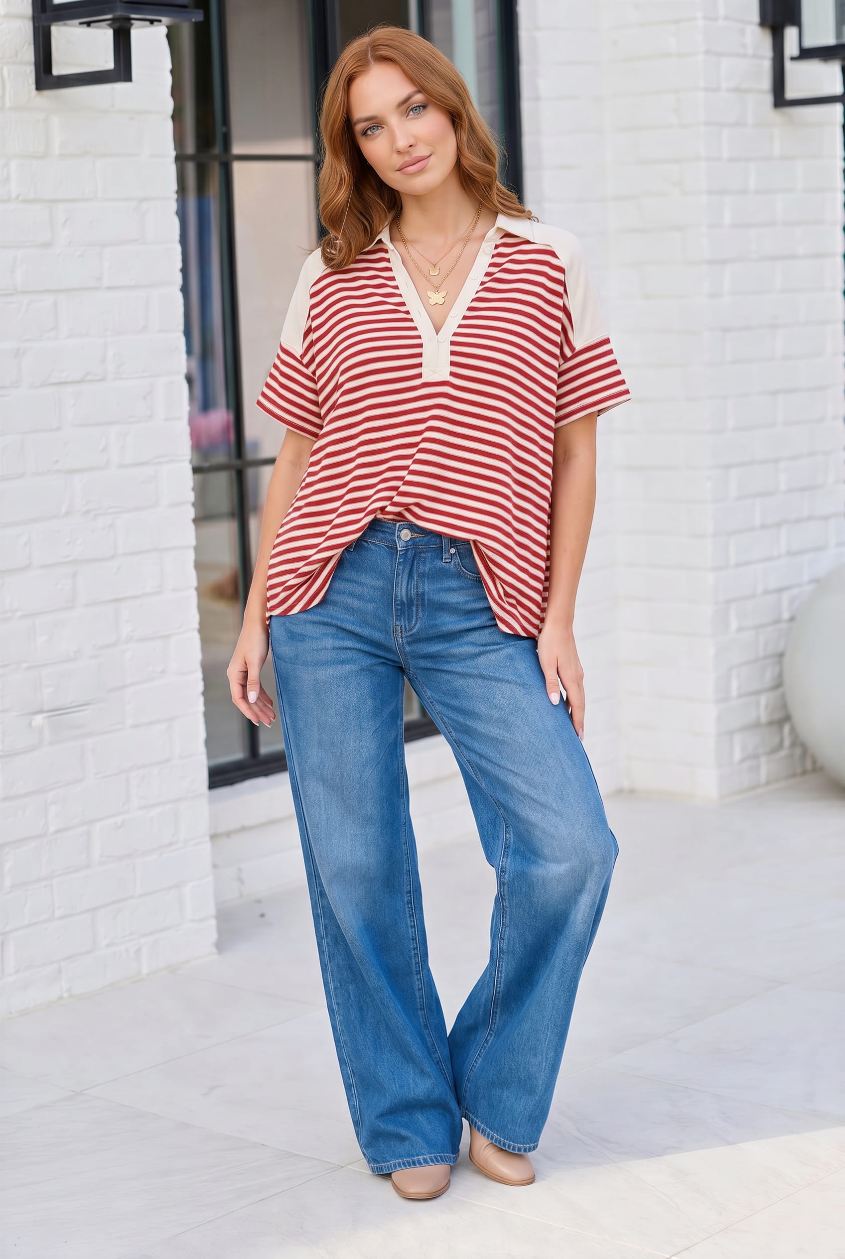 Shark Bite Color Block Top