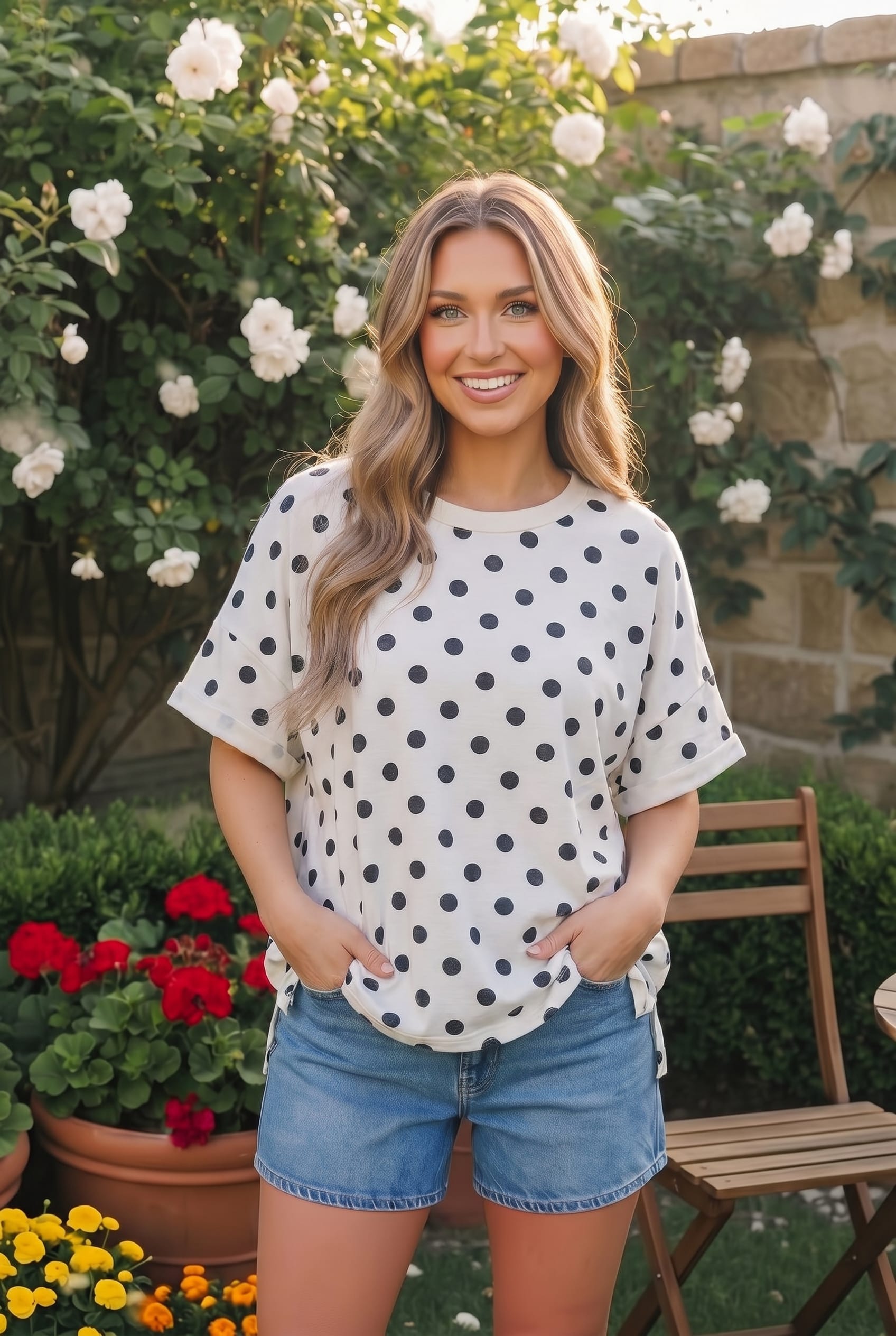Dot to Dot Polka Print Boxy Tee
