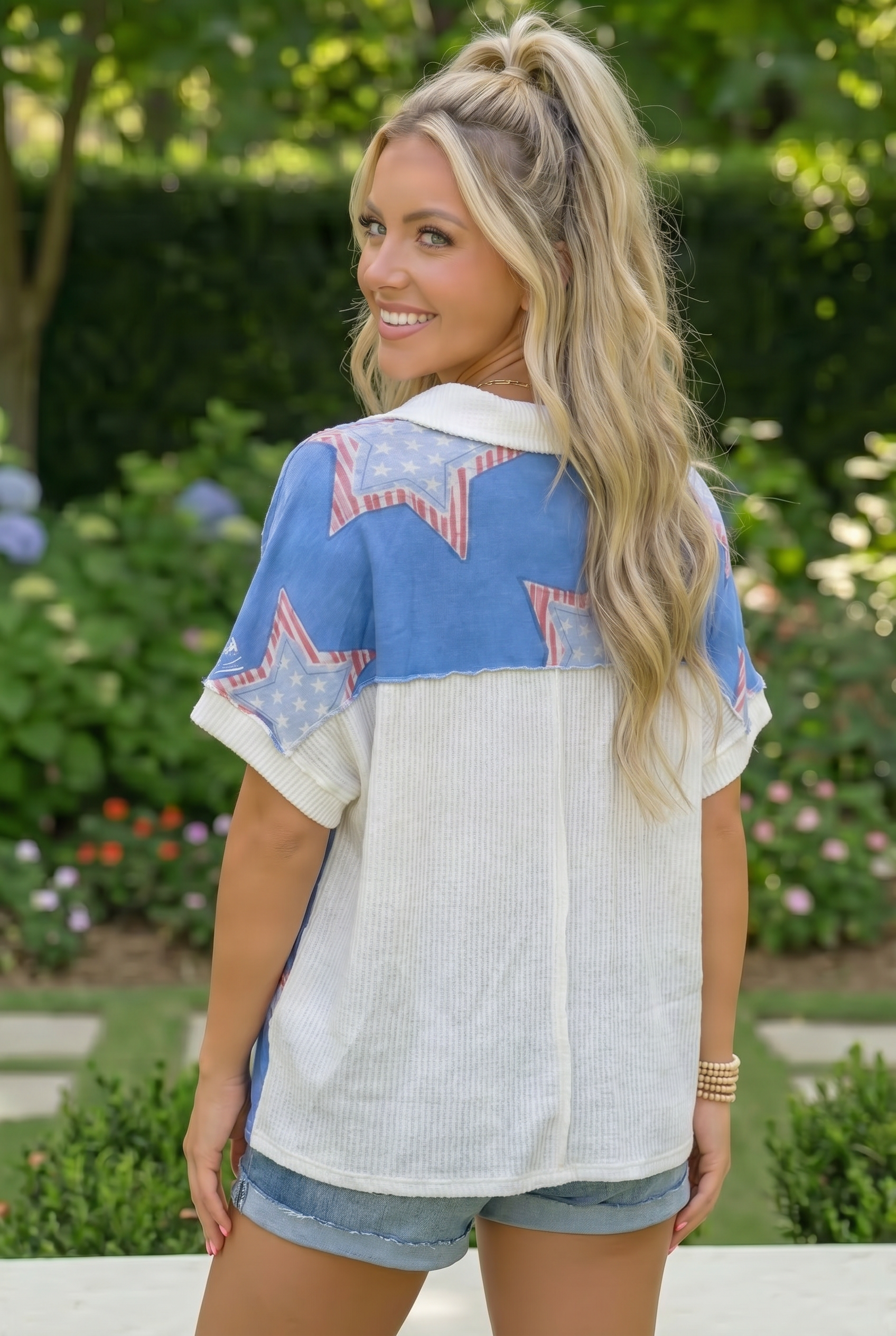 Star Spangled Vibes Blue Americana Top
