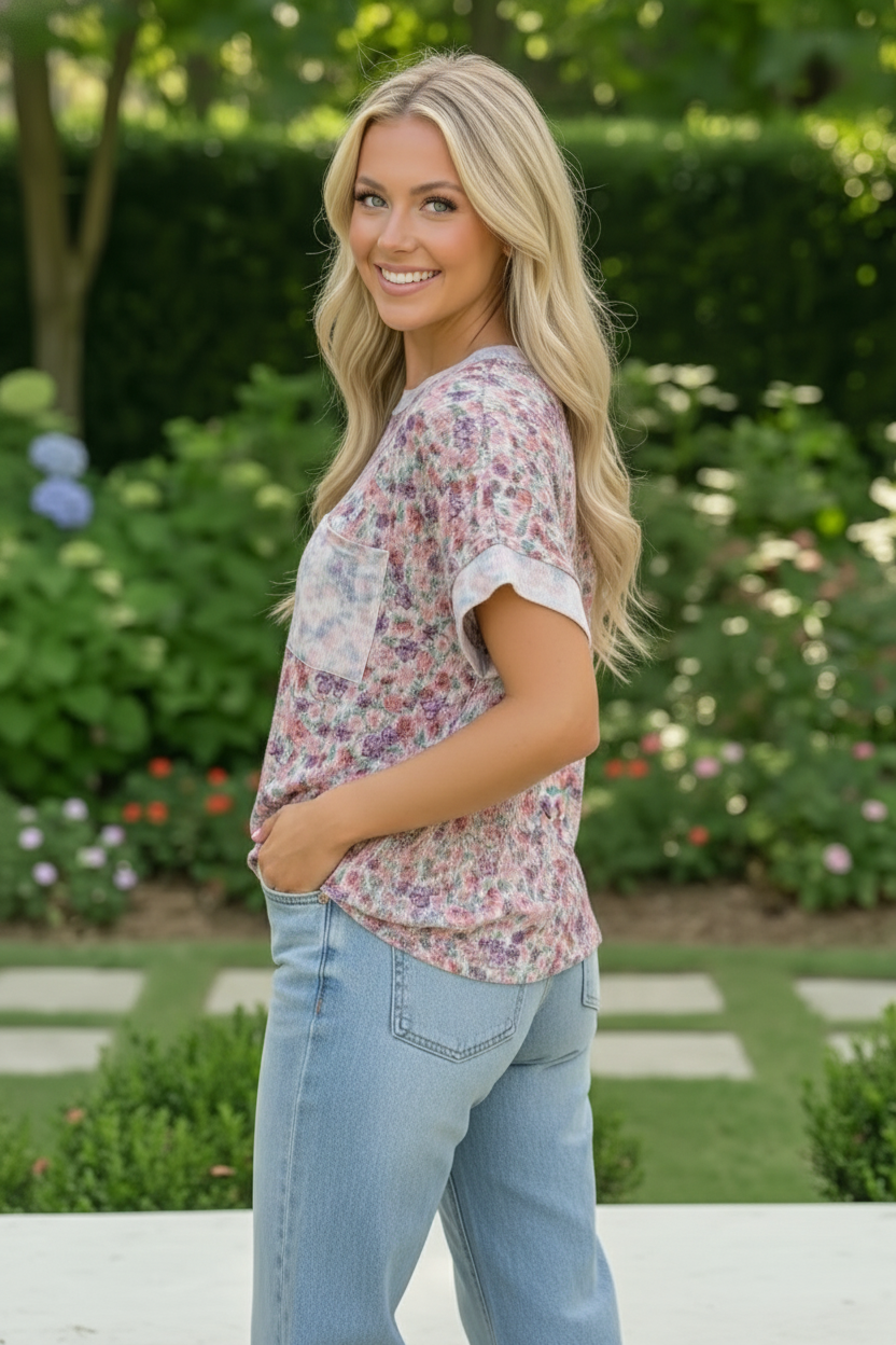 Garden Crush Floral Pocket Tee