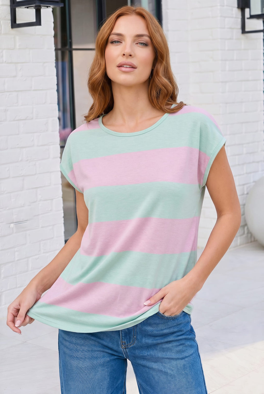 Bubblegum Stripe Relaxed Top
