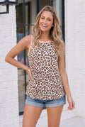 Wild at Heart Leopard Tank in Ivory Peach