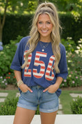 Blue Stars and Stripes '250' Top