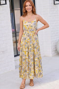 Sun Kissed Patchwork Print Tiered Maxi Dress
